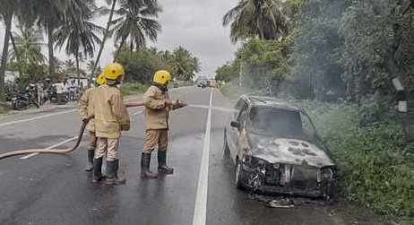 திருச்சி கிராப்பட்டி பகுதியை சேர்ந்தவர் தொழிலதிபர் துரைராஜ் - திருச்சி - திண்டுக்கல் சாலையில் மணப்பாறை அருகே வையம்பட்டி பகுதியில் காருடன் எரித்து கொலை செய்யப்பட்டனர்.