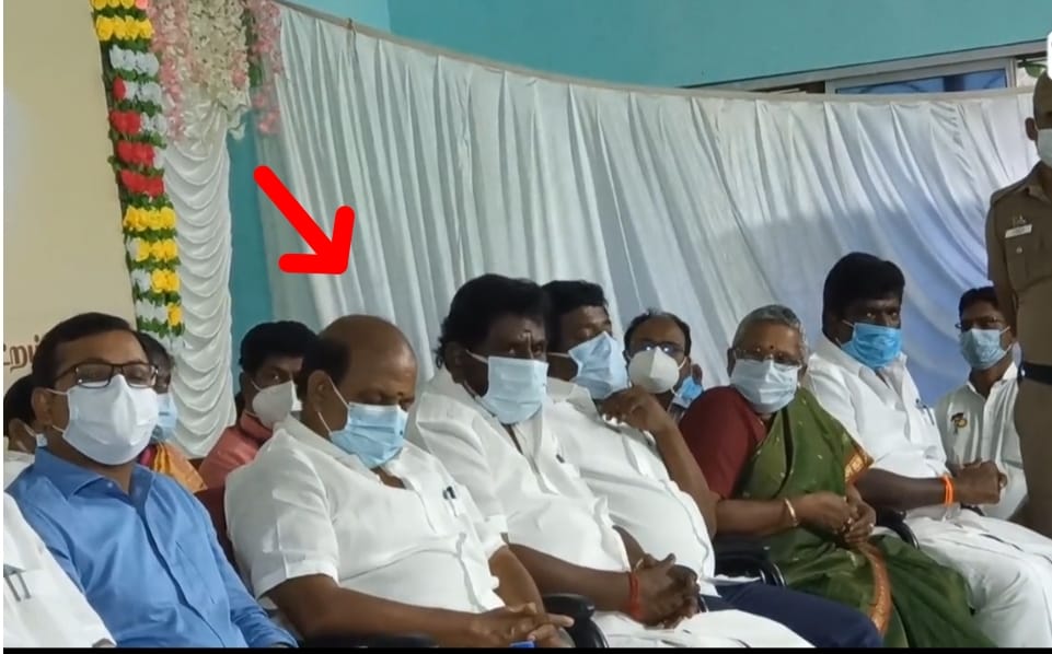 அமைச்சர் வேலு உரையாற்றும் போது தூங்கும் எம்எல்ஏ வில்வநாதன்