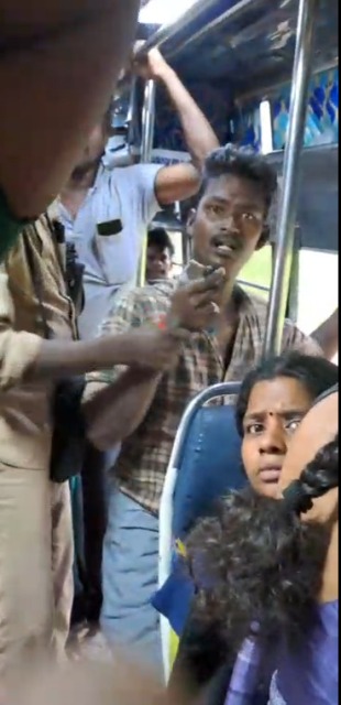 பேருந்தை வழிமறித்து அடாவடி ! 