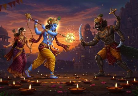 கிருஷ்ணர் மற்றும் நரகாசுரன் கதை!