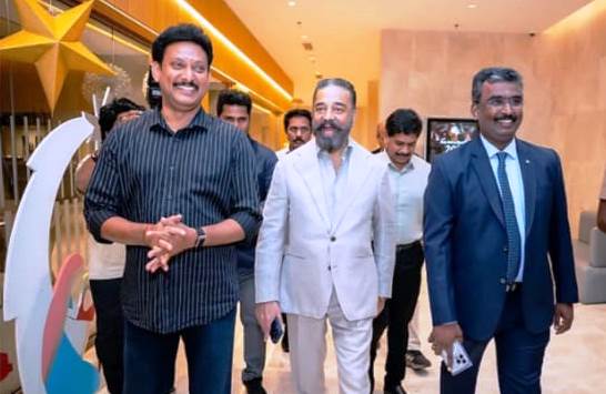 அன்பில் மகேஸ் - கமல் - முருகானந்தம் 